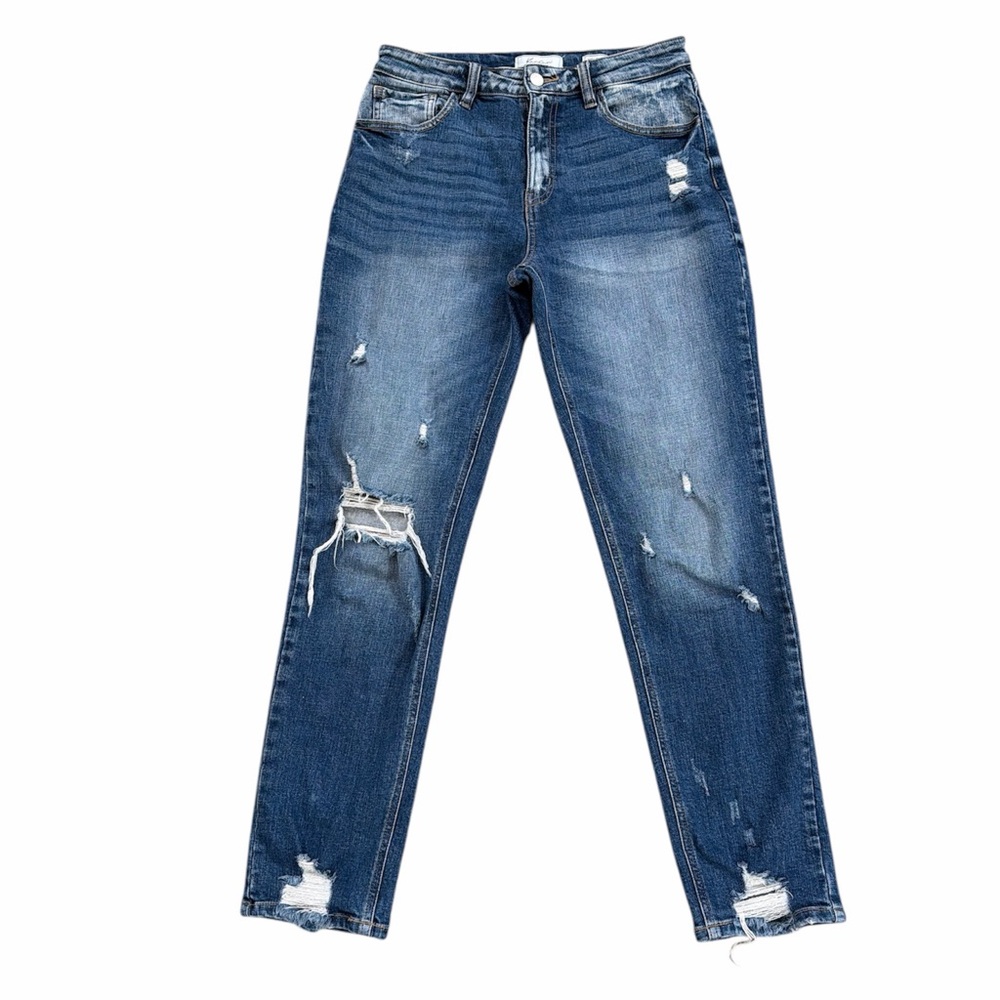 KanCan Signature High Rise Relaxed Fit Distressed Ankle Jeans Size‎ 26